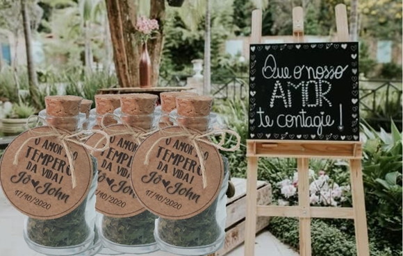 100 Garrafinhas para Tempero - Lembrancinha Casamento