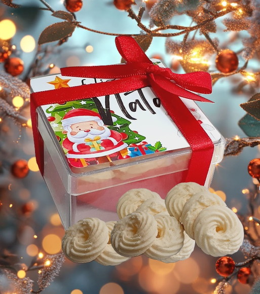 15 Caixinhas com Biscoito Amanteigado Lembrancinha de Natal