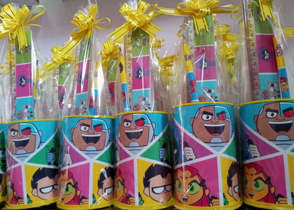 45 Porta Lápis + Kit Escolar Personalizado Lembrancinhas