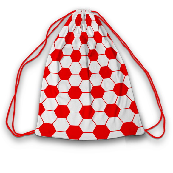 Mochilinha 19x28cm Anifundo Estilo Bola de Futebol Vermelha