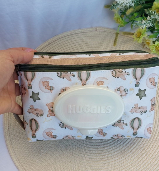 Necessaire para Fraldas com Porta Lenço Ursinho