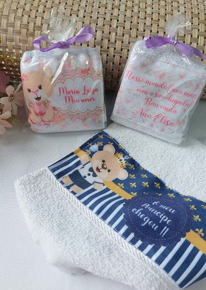 Toalhinha de Mão Personalizada para Chá de Bebê