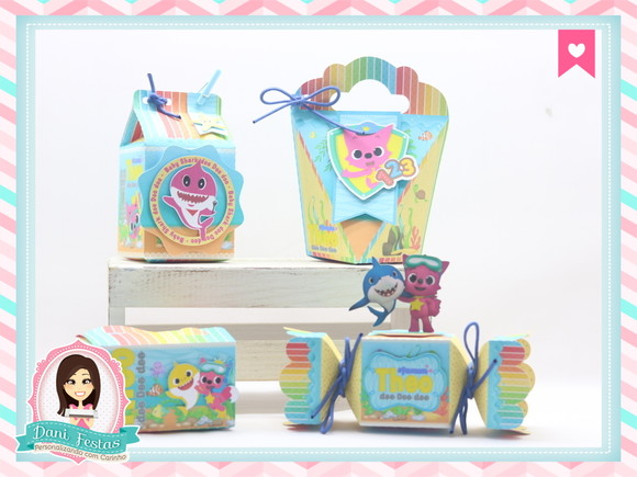 Kit Festa Baby Shark - 48 Itens