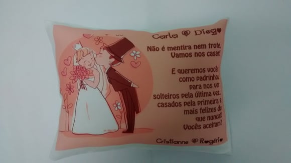 Almofada Personalizada Padrinhos