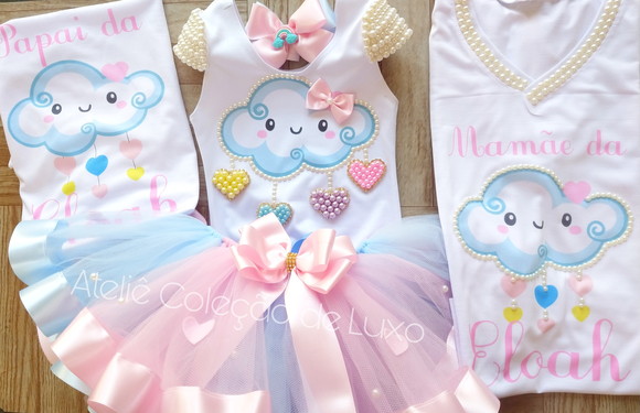 Conjunto Tutu Chuva de Amor - Luxo + Camisetas