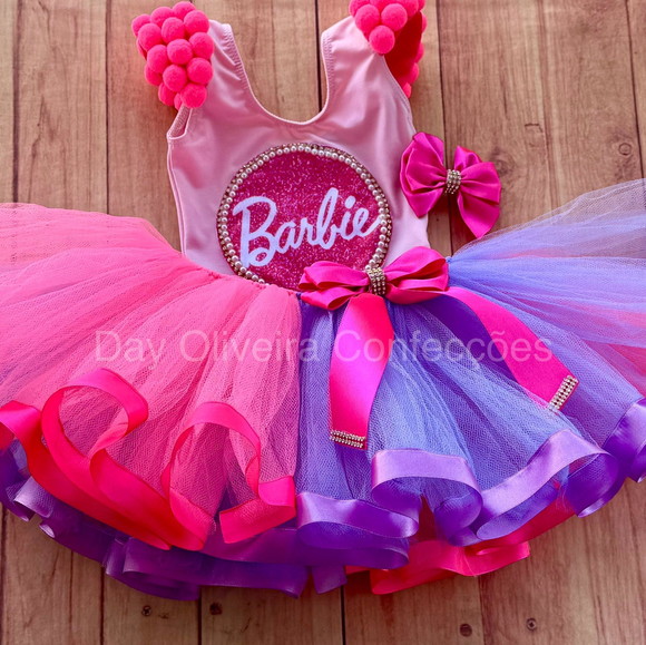 Conjunto Tutu da Barbie - Rosa e Lilas