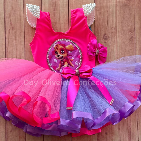 Conjunto Tutu da Patrulha Canina - Skye 016