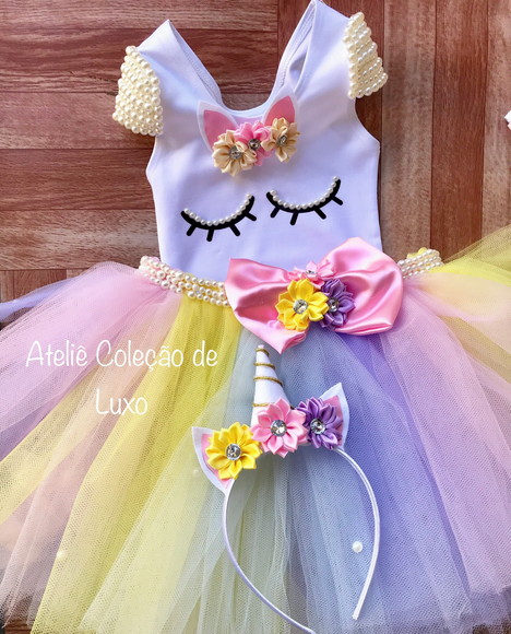 Conjunto Tutu do Unicornio - Roupa de Festa Personalizada