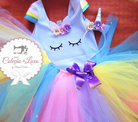 Conjunto Tutu do Unicornio - Roupa de Festa Personalizada