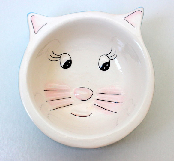 Comedouro de Gato, Bebedouro, Cerâmica, Pintado à Mão, Cat