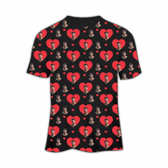Camiseta Coracao Namorados Personalizado com Sua Foto