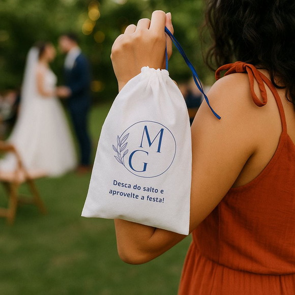 Saquinho Personalizado Casamento/logo 20x35 cm