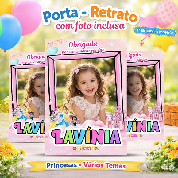 Porta Retrato Personalizado com Foto | Princesas Disney