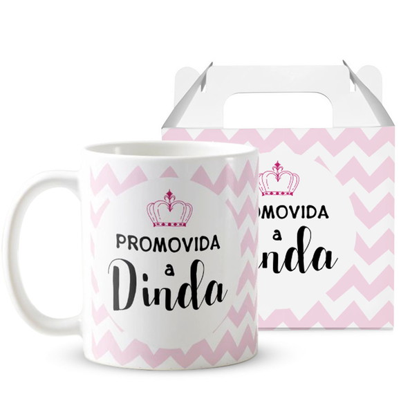 Caneca Dinda Batizado Presente Convite Xicara Madrinha