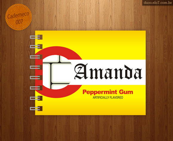 Caderneco Personalizado Chiclets - 10 unidades