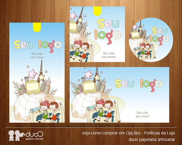 Kit025 com cartões, tags, etiquetas