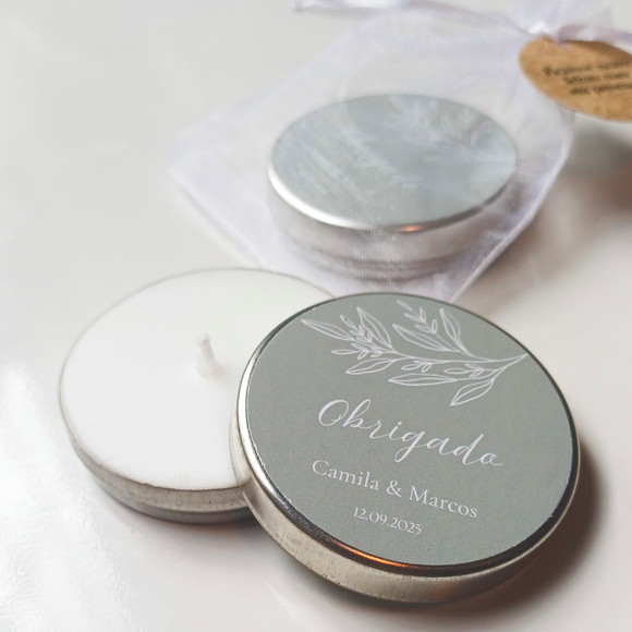 Mini Vela Aromática na Latinha Casamento - 20g