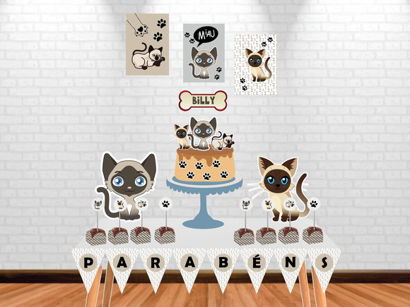Kit Festa Gato Siamês