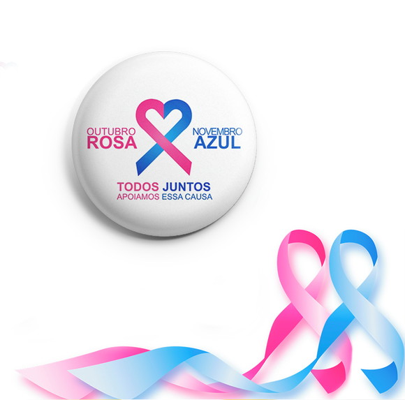 Botton Campanha Outubro Rosa e Novembro Azul 3,5cm Mod01
