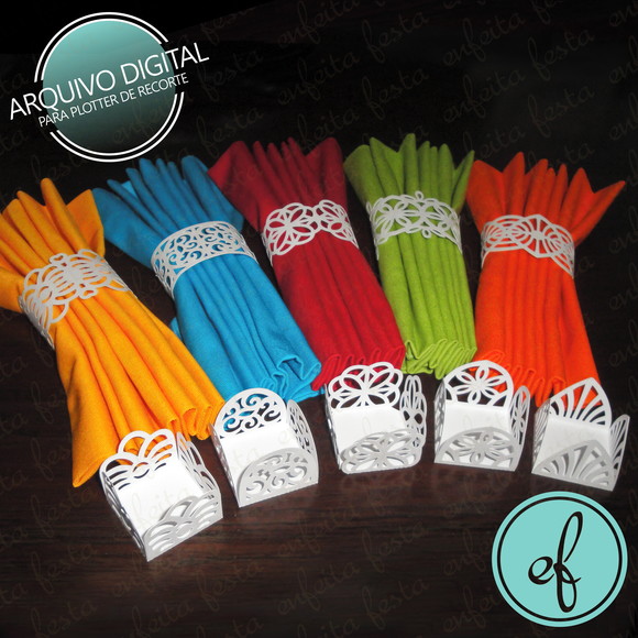 Arquivo de Corte-kit 5 Porta-guardanapos 5 Caixetas Rendadas