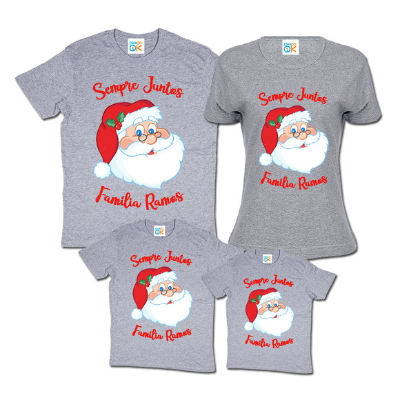 Kit Família Natalino Papai Noel Clássico com 4