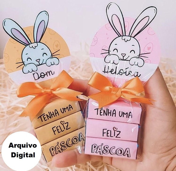 Arquivo Silhouette Lembrança Coelhinho Bis Páscoa Chocolates
