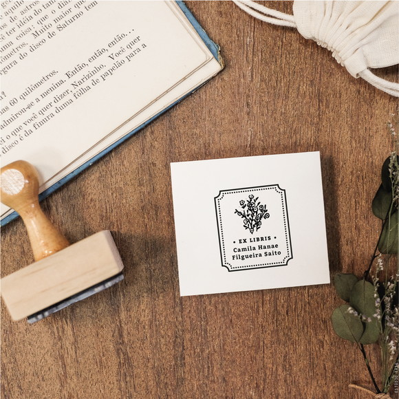 Carimbo ExLibris Personalizado | L17 – Flores