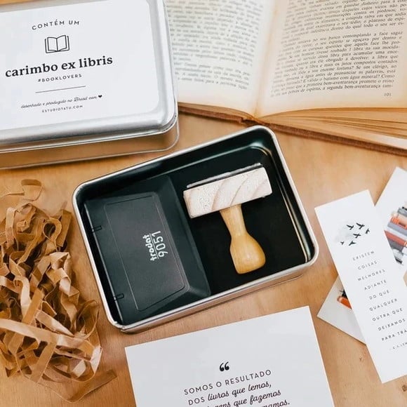 Kit Carimbo Ex-libris Personalizado c/ Nome