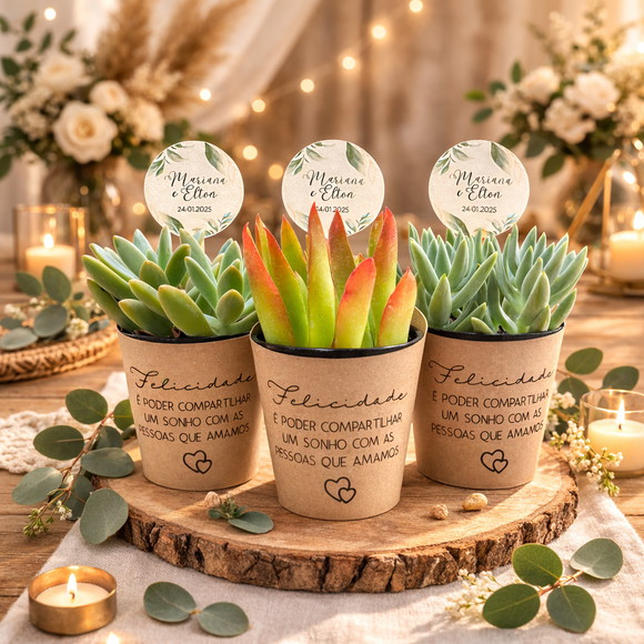 Lembrancinha de Casamento Suculentas