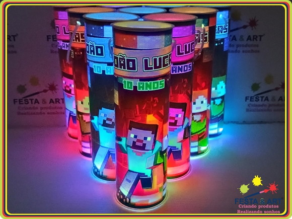 10 Unid Luminária Centro de Mesa - Minecraft