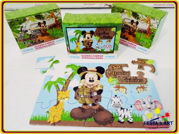 Quebra Cabeça 15 Peças- Mickey Safari