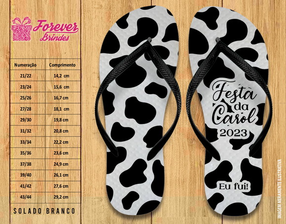 Chinelo Personalizado Aniversário Animal Print