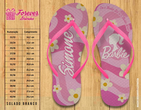 Chinelo Personalizado Barbie