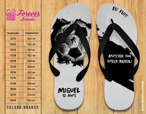 Chinelo Personalizado Copa do Mundo Futebol