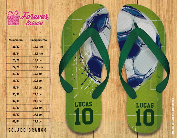 Chinelo Personalizado Copa do Mundo Futebol