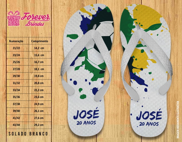 Chinelo Personalizado Copa do Mundo Futebol