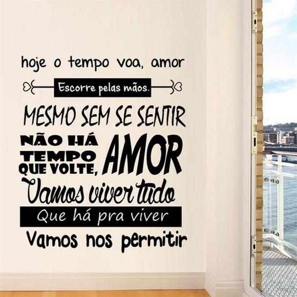 Adesivo de Parede Hoje o tempo voa amor..-G 76x90cm