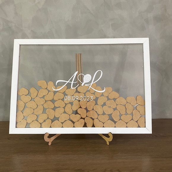 Quadro de Assinaturas Casamento Fundo Acrilico. 34x49cm