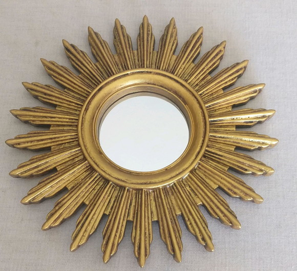 Espelho Sol Dourado Envelhecido Presente Mãe