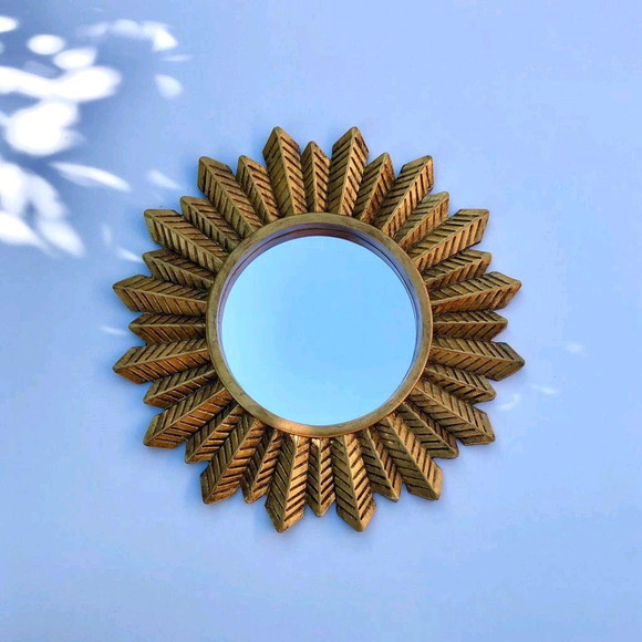 Espelho Sol Ouro Velho Presente Especial Casa Nova, Mães