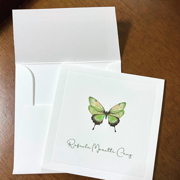 Cartão Social com Vinco (borboleta) Papel Especial