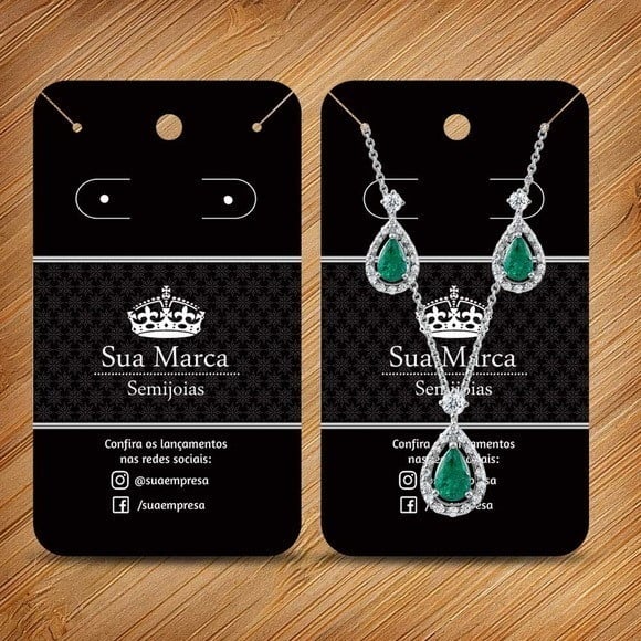 1000 Tags Cartelas Personalizadas Brincos Bijuterias Joias
