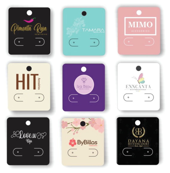 500 Tags Cartelas para Brincos Personalizadas