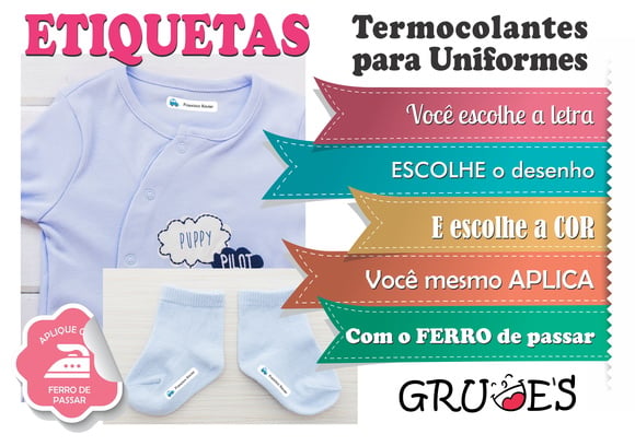 50 Etiquetas Termocolantes Roupa