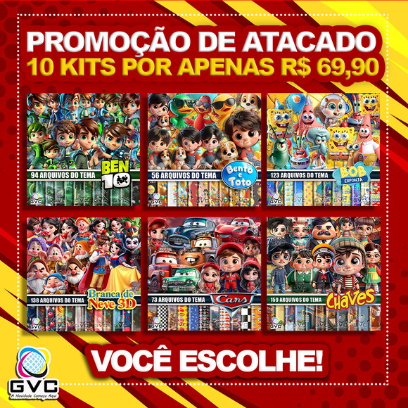 10 Kits Digitais a Sua Escolha +de 1.000 Temas para Escolher
