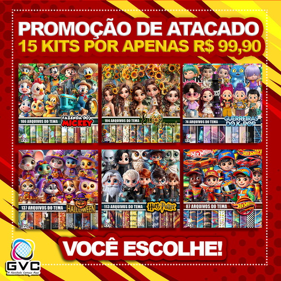 15 Kits Digitais a Sua Escolha +de 1.000 Temas para Escolher
