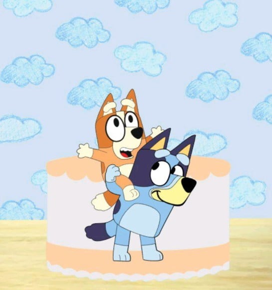Topo de Bolo Bluey e Bingo + 4 Arquivos a Sua Escolha