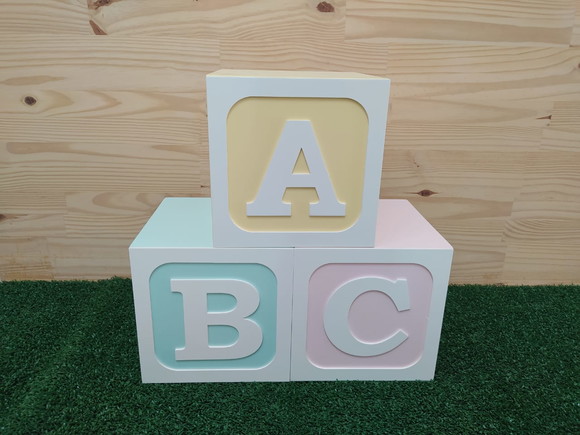 Trio Cubo Abc Grande mdf Decorativo 20x20