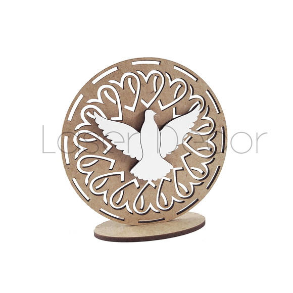 Lembrancinha Cristã Divino Espirito Santo Corações mdf