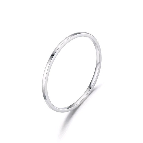 Anel Aço Inox 316l Aro Fino Liso Mininmalista